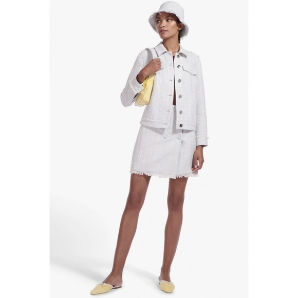 STAUD Fortuna Skirt Fog Gray White 12 - Picture 4 of 13